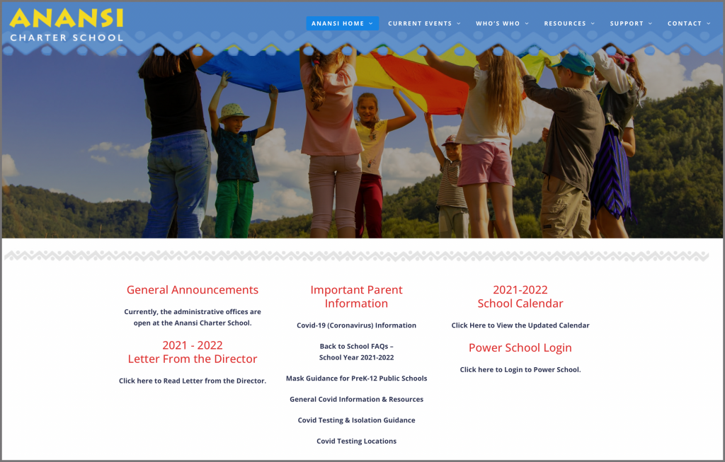Anansi's Upgraded Website Anansi Charter School
